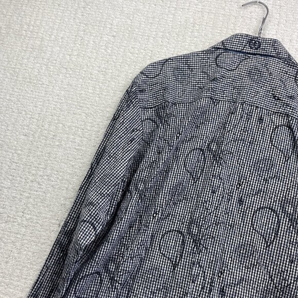 Mens Au Noir Gingham Abstract Doodle Paisley Button-up dress shirt Men Size 3 - Picture 13 of 14